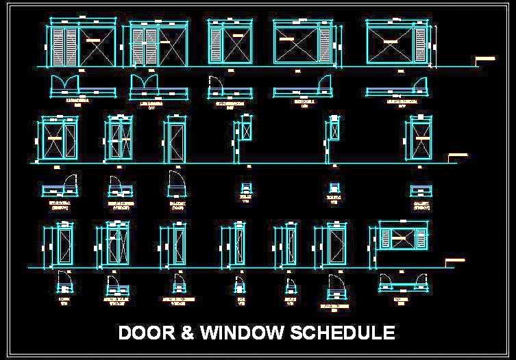 Wood Door and Window CAD Plans & Elevations- Free DWG